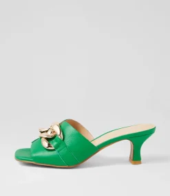 Outlet Midas Shoes Umo Bright Emerald Leather Slides