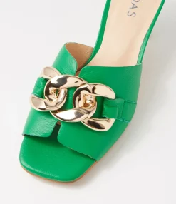 Outlet Midas Shoes Umo Bright Emerald Leather Slides