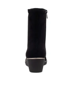 Best Sale Midas Shoes Umust Black Stretch Microsuede Ankle Boots