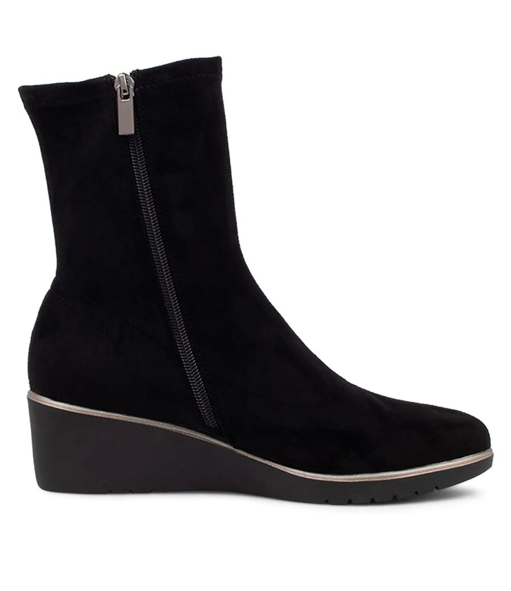 Best Sale Midas Shoes Umust Black Stretch Microsuede Ankle Boots
