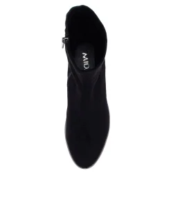 Best Sale Midas Shoes Umust Black Stretch Microsuede Ankle Boots