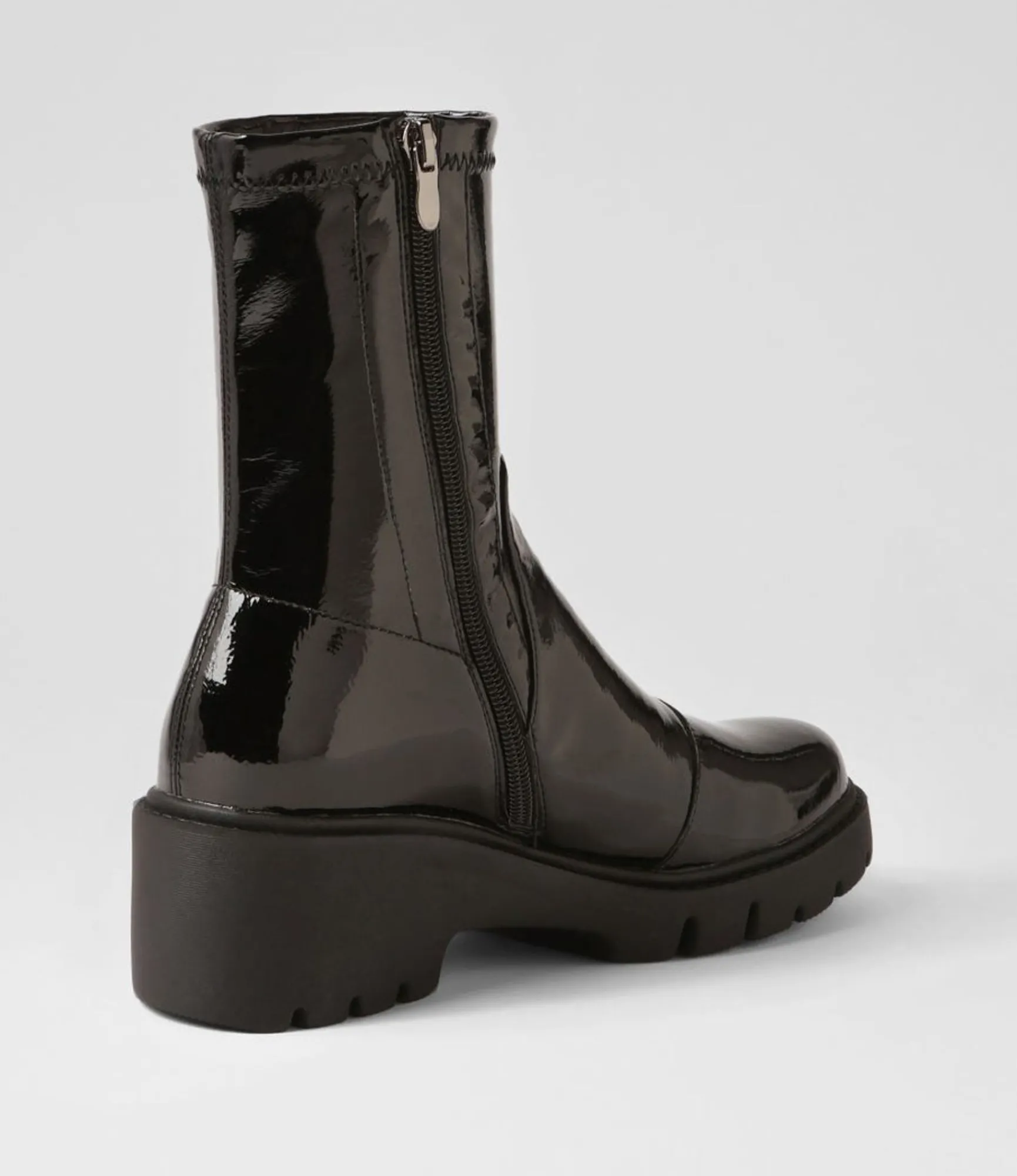 Discount Midas Shoes Uner Black Stretch Patent Pu Ankle Boots