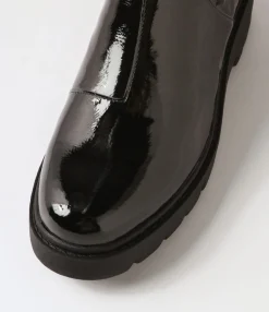 Discount Midas Shoes Uner Black Stretch Patent Pu Ankle Boots