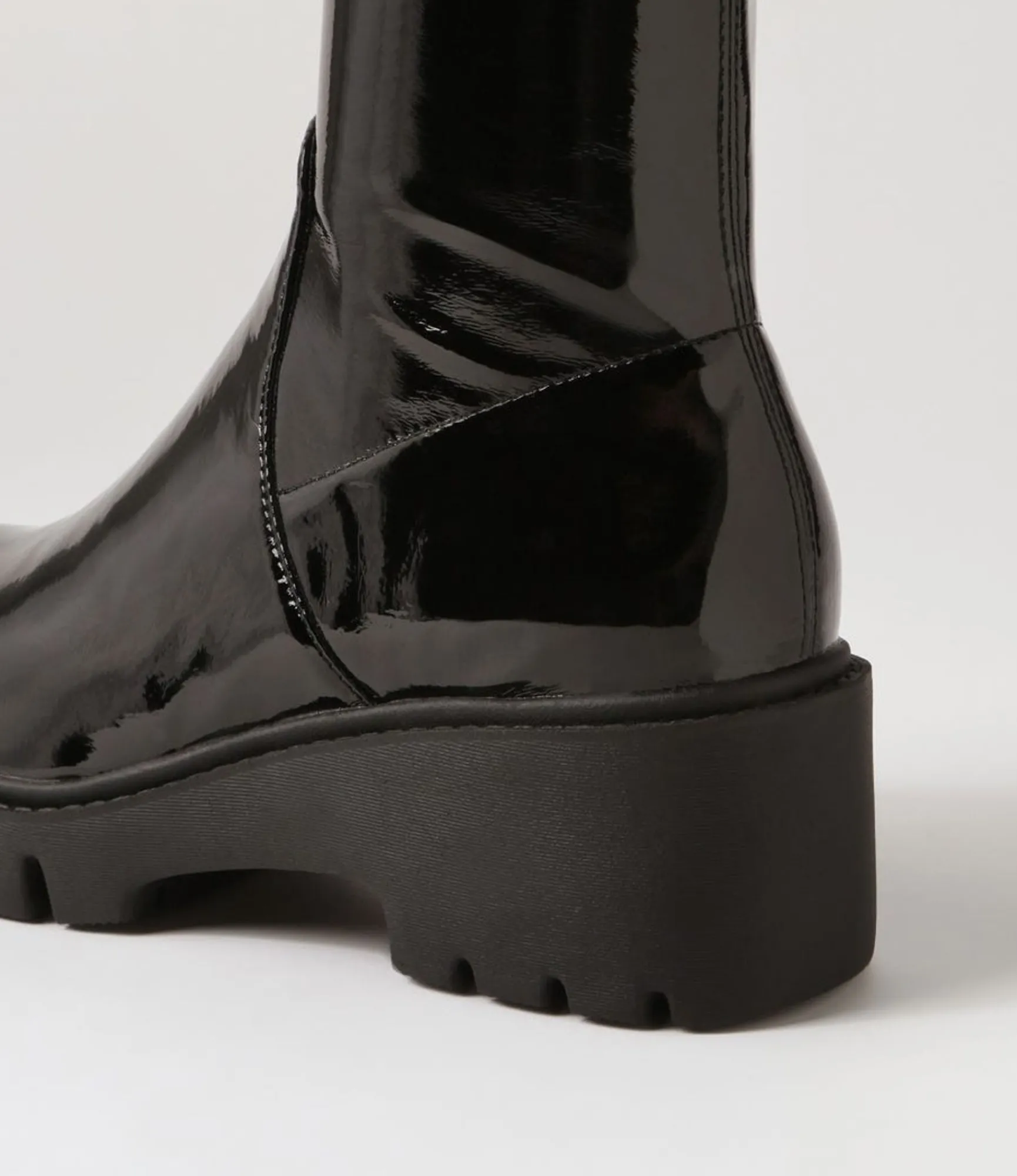 Discount Midas Shoes Uner Black Stretch Patent Pu Ankle Boots