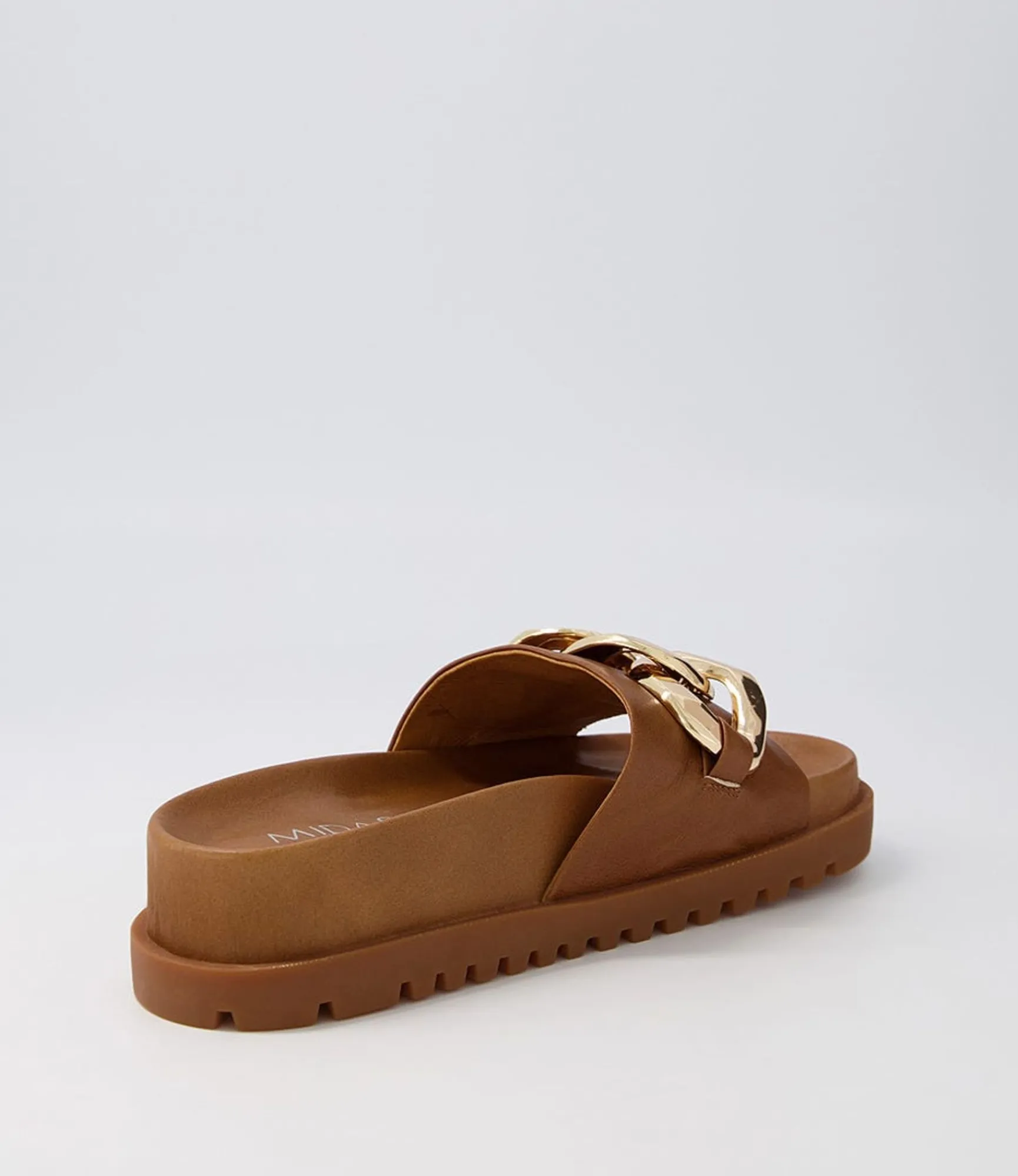 Outlet Midas Shoes Uno Toffee Leather Slides