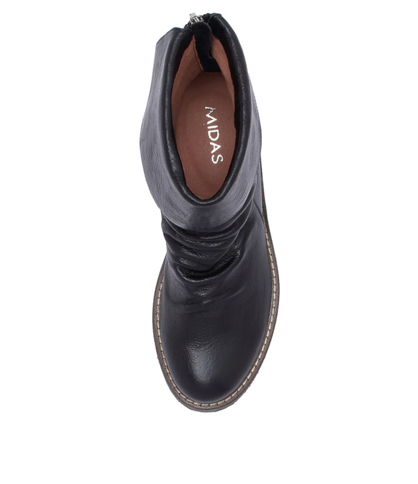 Sale Midas Shoes Unsee Black Leather Ankle Boots
