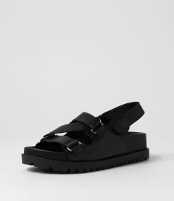 Shop Midas Shoes Uradi Black Leather Sandals
