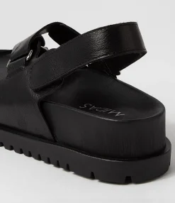 Shop Midas Shoes Uradi Black Leather Sandals