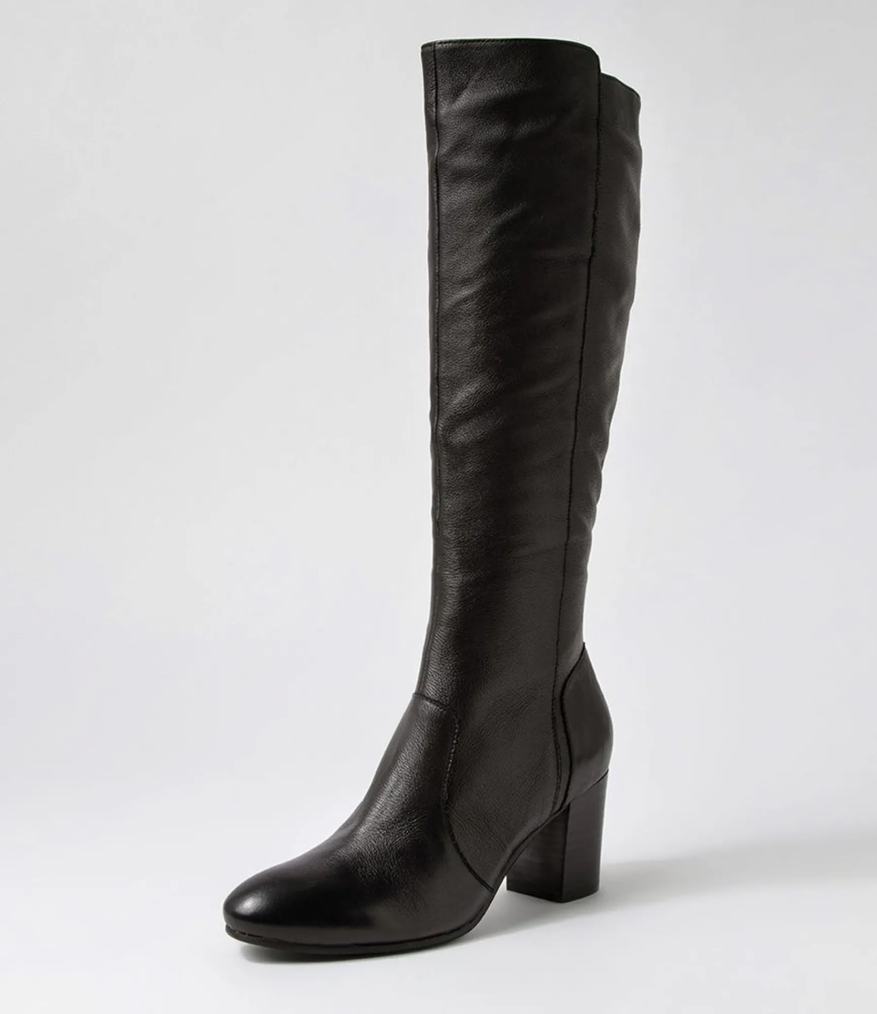 Fashion Midas Shoes Usay Black Leather Knee High Boots