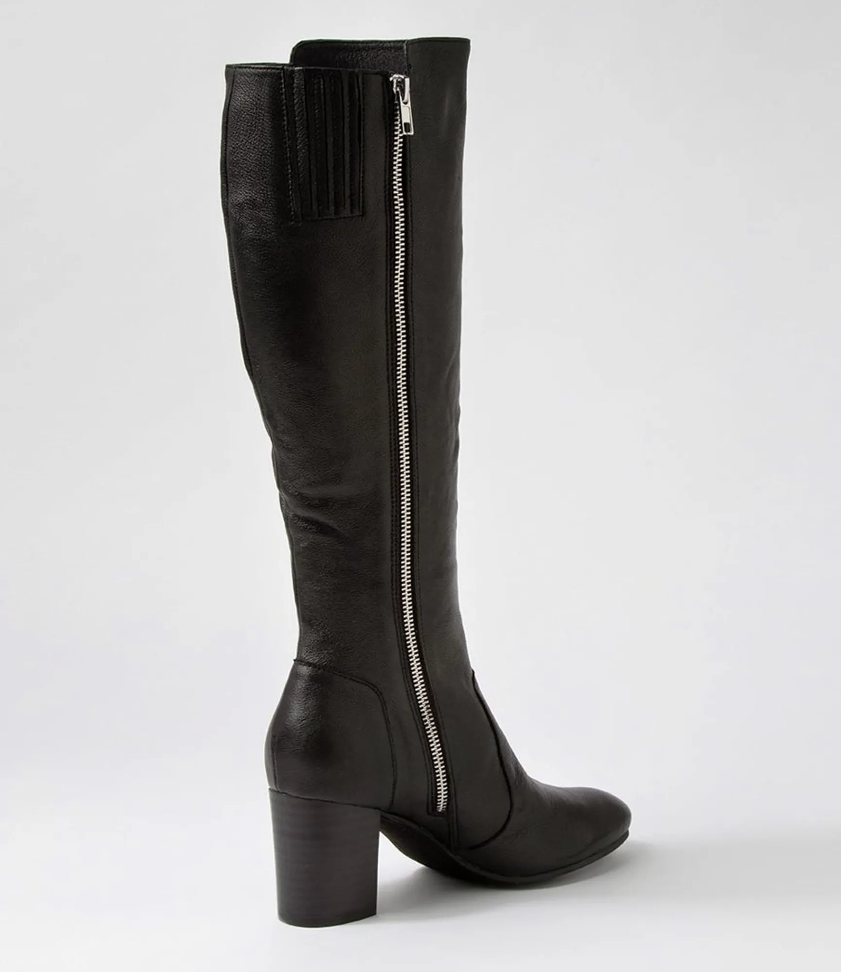 Fashion Midas Shoes Usay Black Leather Knee High Boots