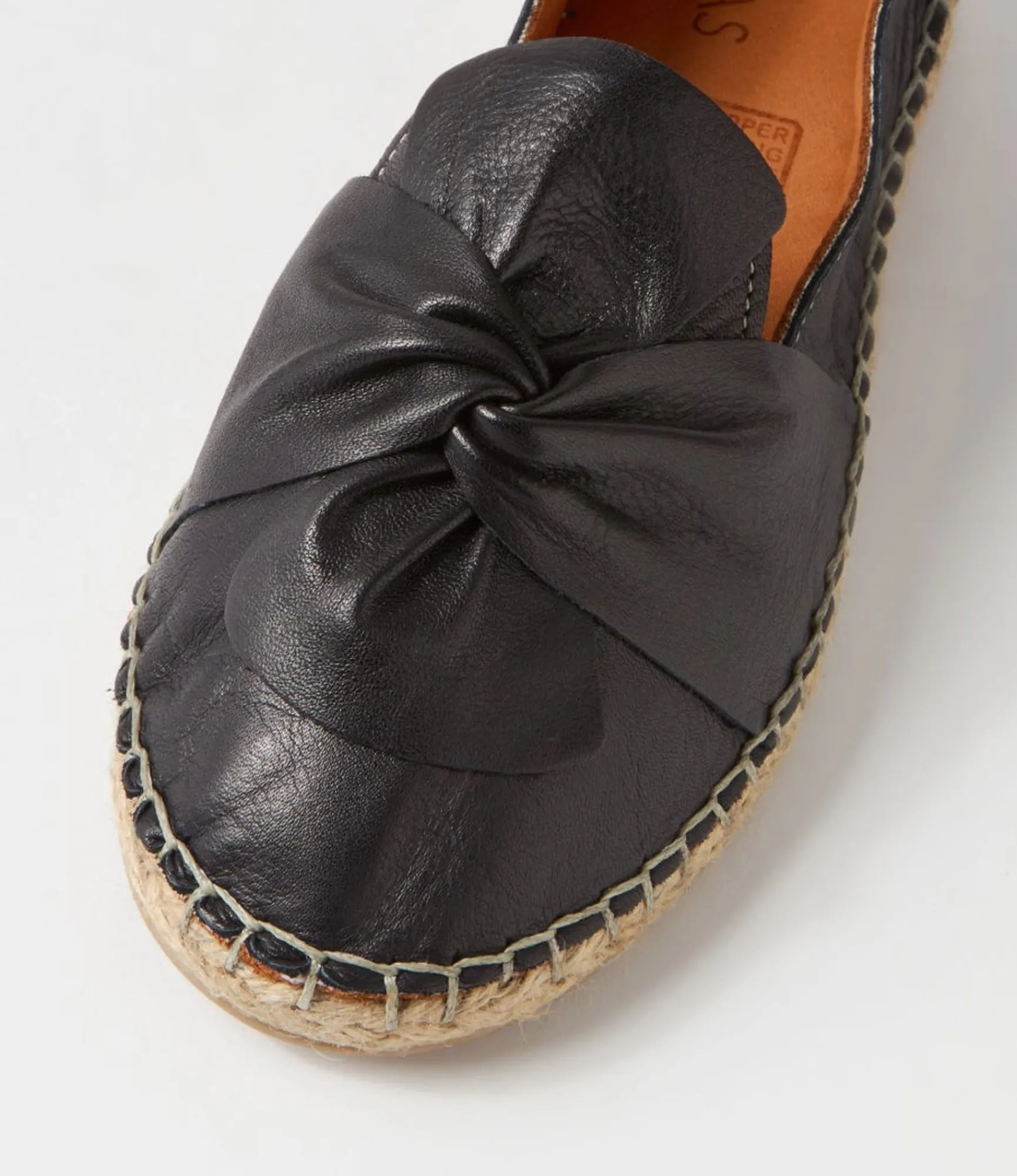 Outlet Midas Shoes Uselv Black Leather Espadrilles