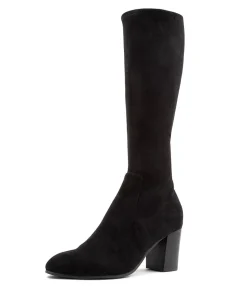 New Midas Shoes Usher Black Stretch Knee High Boots Bh