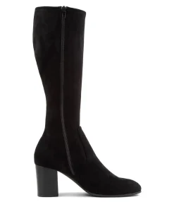 New Midas Shoes Usher Black Stretch Knee High Boots Bh
