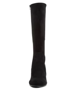 New Midas Shoes Usher Black Stretch Knee High Boots Bh