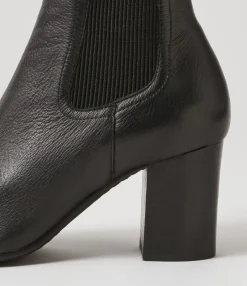 Shop Midas Shoes Ussa Black Leather Elastic Chelsea Boots