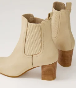 Best Midas Shoes Ussa Camel Leather Elastic Chelsea Boots