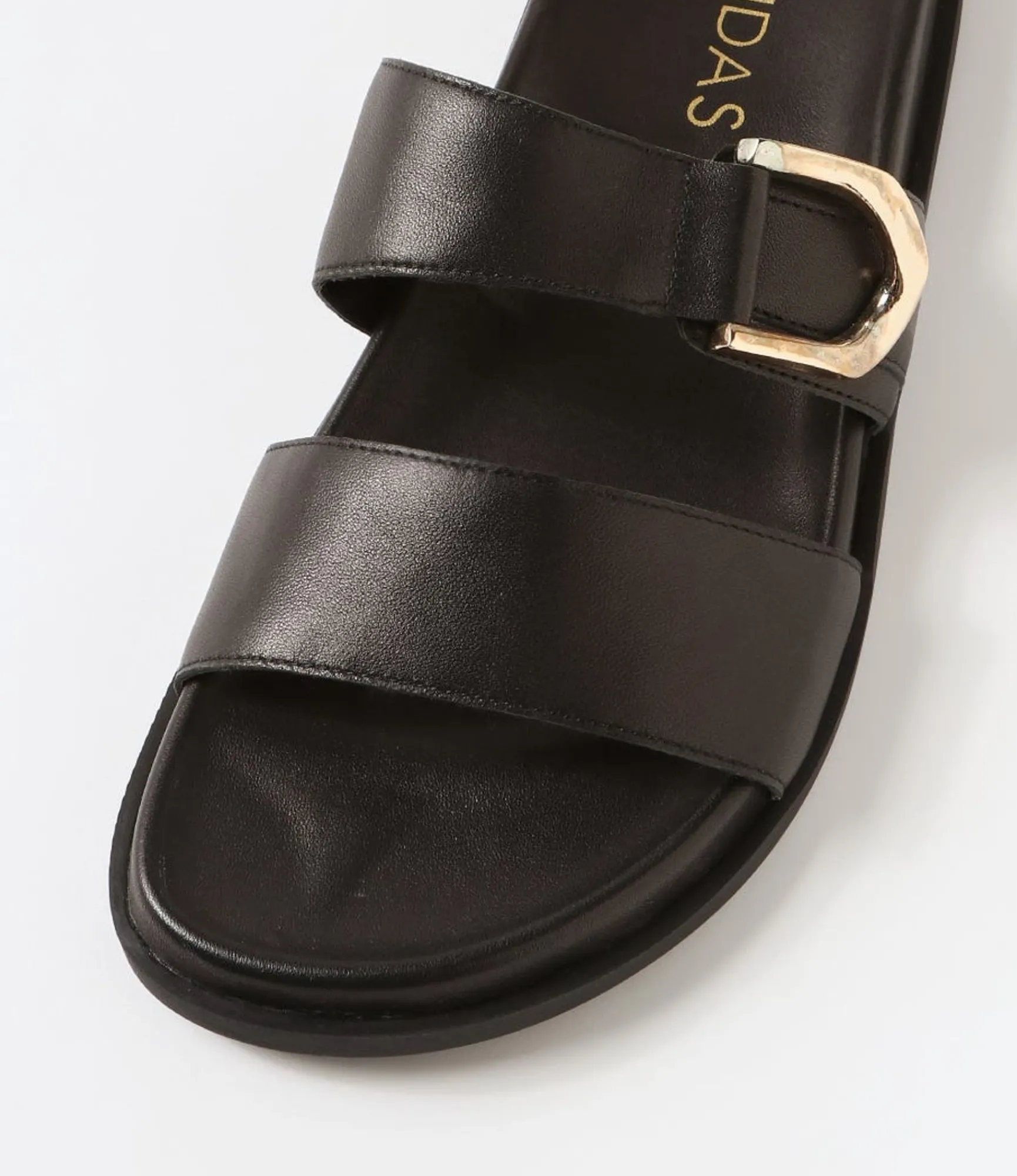 Flash Sale Midas Shoes Valanse Black Leather Slides