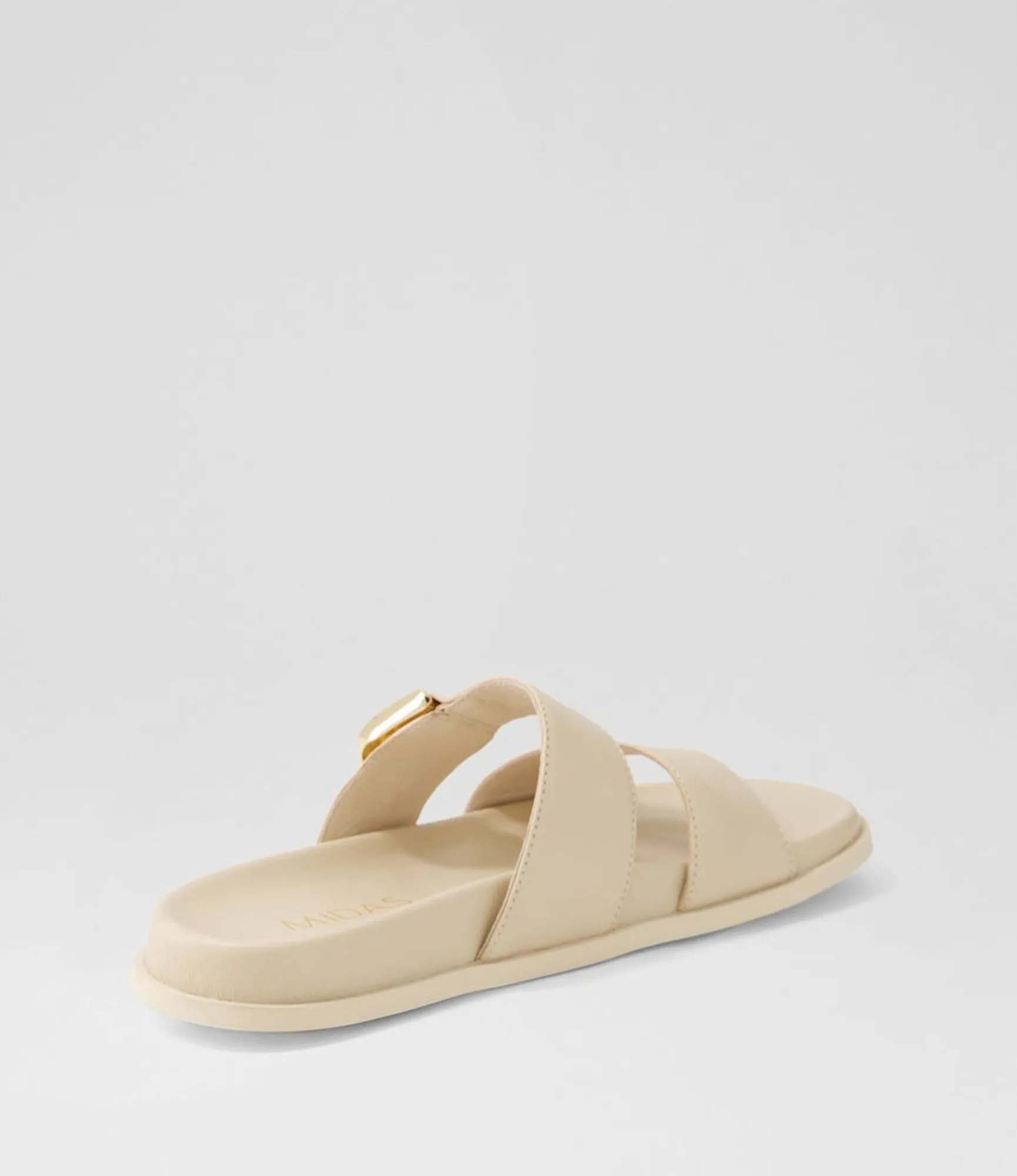 Hot Midas Shoes Valanse Cream Leather Slides
