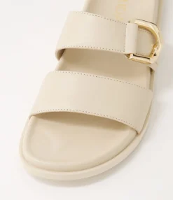 Hot Midas Shoes Valanse Cream Leather Slides