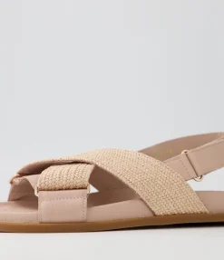 Best Midas Shoes Valery Dark Nude Leather Woven Sandals