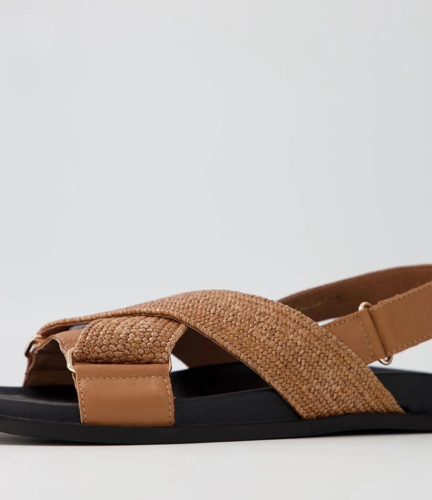 Online Midas Shoes Valery Dark Tan Leather Woven Sandals