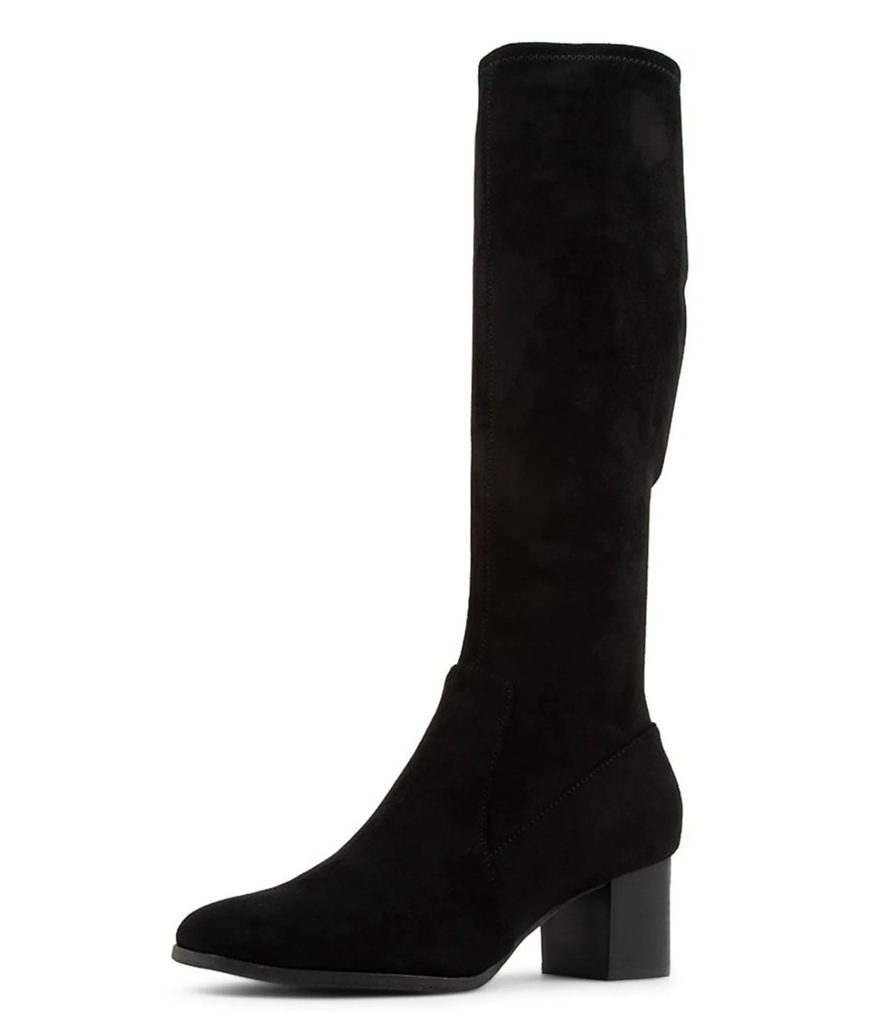 New Midas Shoes Varry Black Stretch Microsuede Long Boots