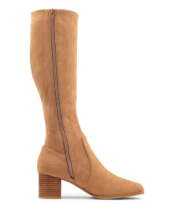 Online Midas Shoes Varry Camel Stretch Microsuede Long Boots