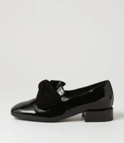 Shop Midas Shoes Varvo Black Patent Suede Flat Shoes