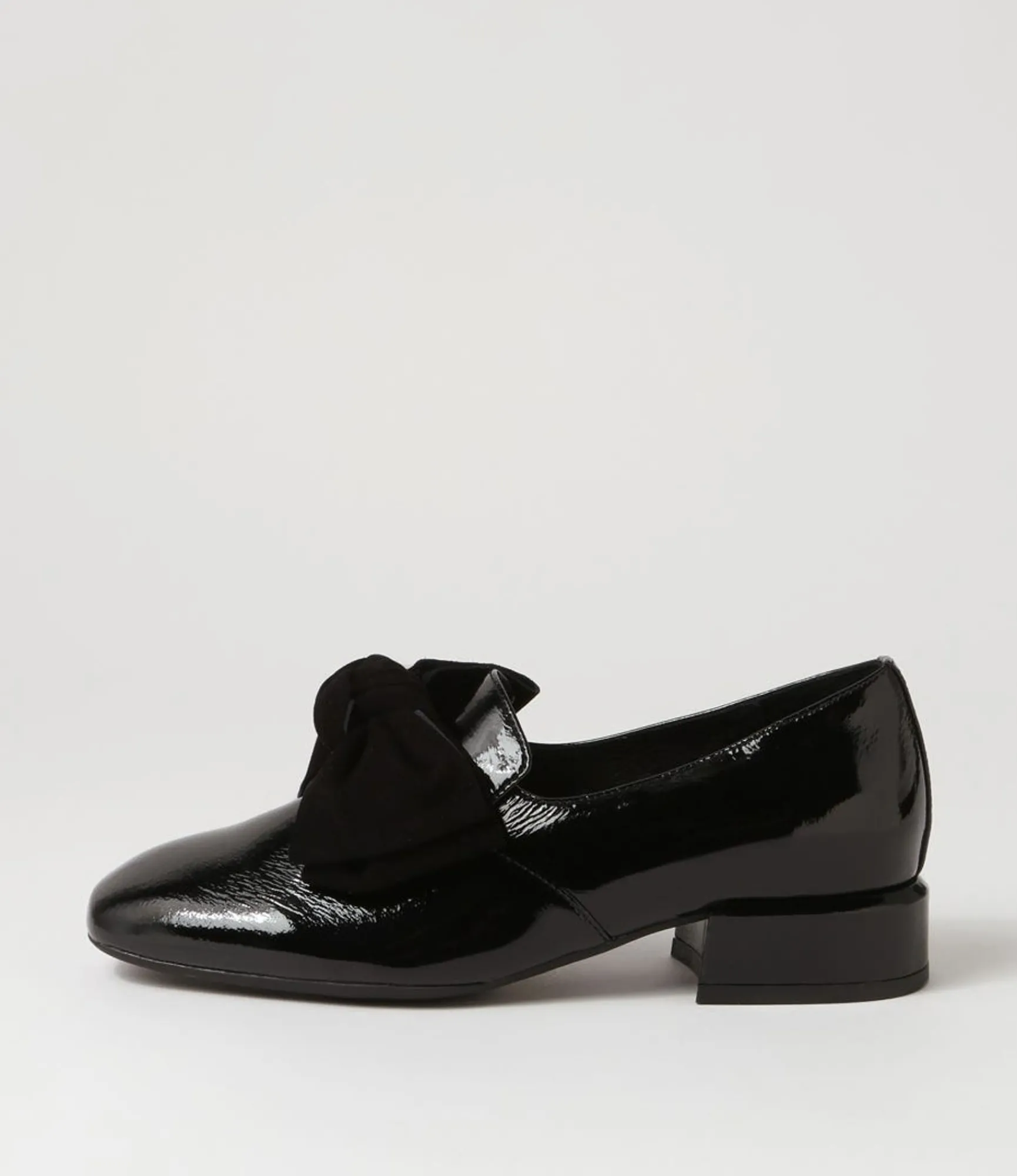 Shop Midas Shoes Varvo Black Patent Suede Flat Shoes