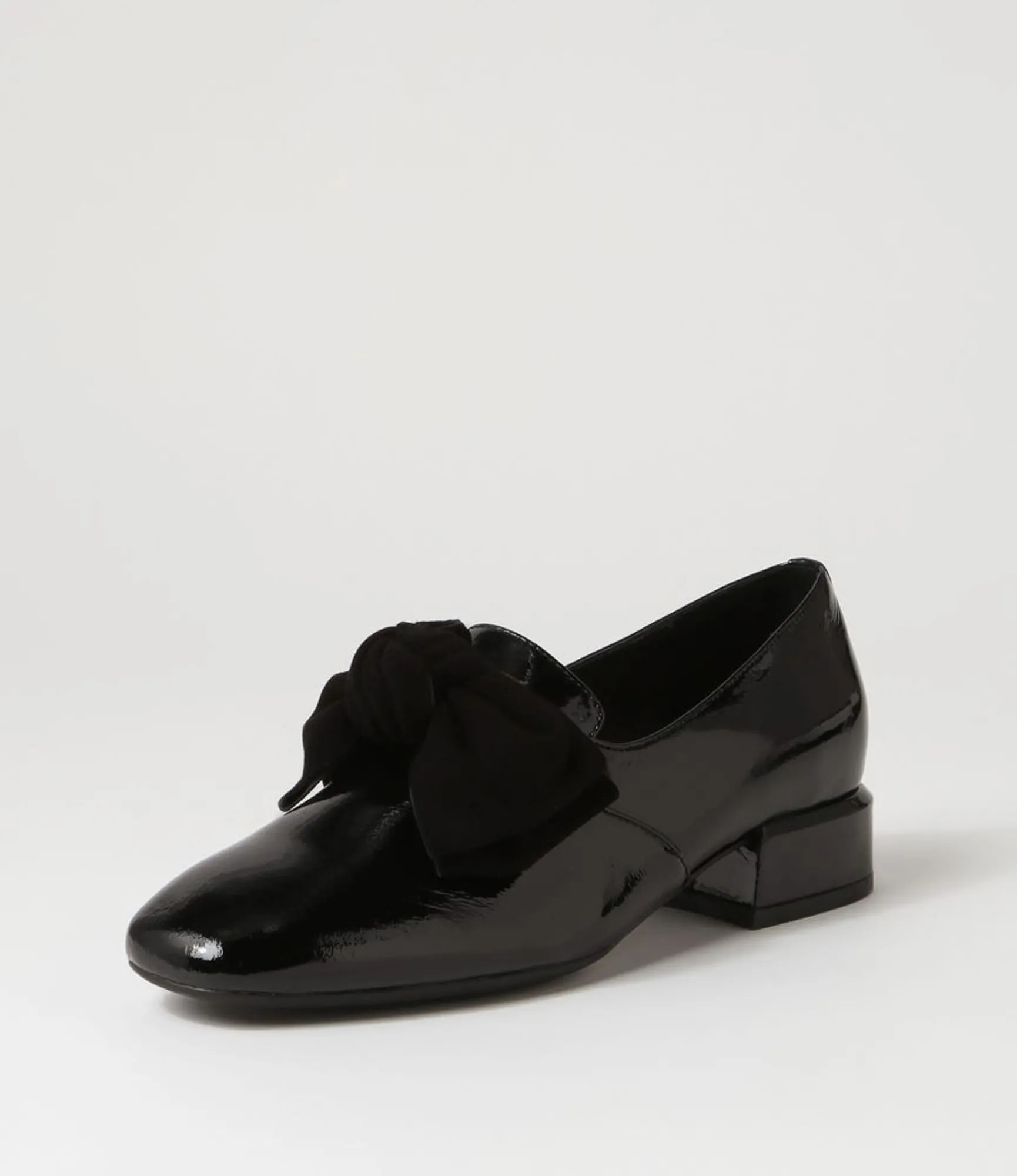 Shop Midas Shoes Varvo Black Patent Suede Flat Shoes