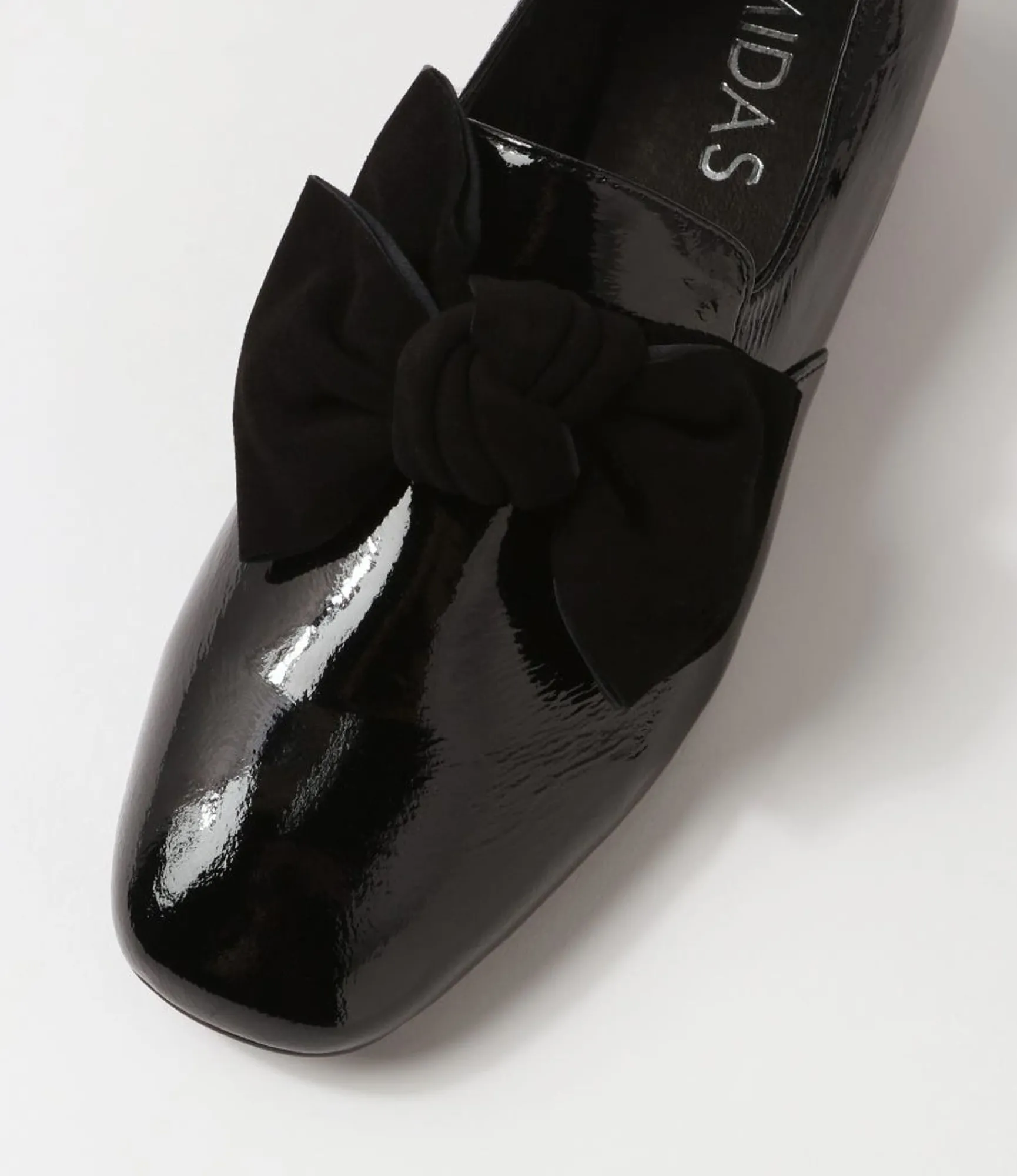 Shop Midas Shoes Varvo Black Patent Suede Flat Shoes