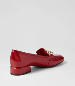 Fashion Midas Shoes Vlad Dark Red Patent Leather Heels