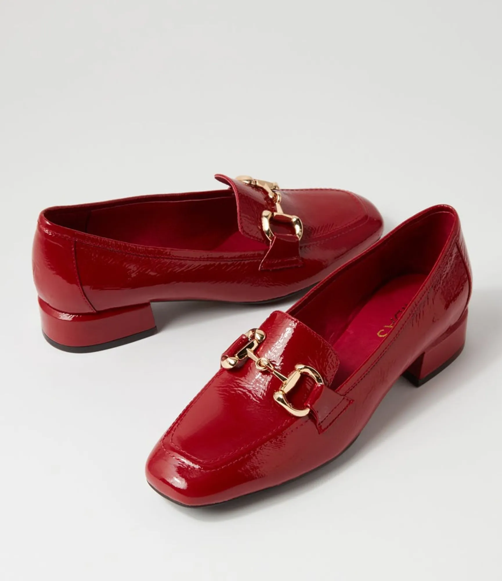 Fashion Midas Shoes Vlad Dark Red Patent Leather Heels