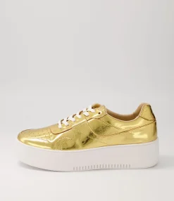 Sale Midas Shoes Wabel Old Gold Shine Leather Sneakers