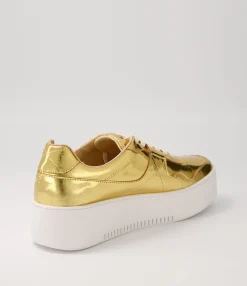Sale Midas Shoes Wabel Old Gold Shine Leather Sneakers