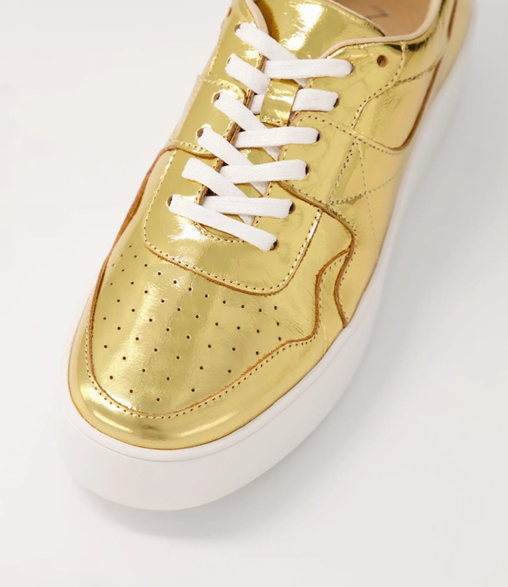 Sale Midas Shoes Wabel Old Gold Shine Leather Sneakers