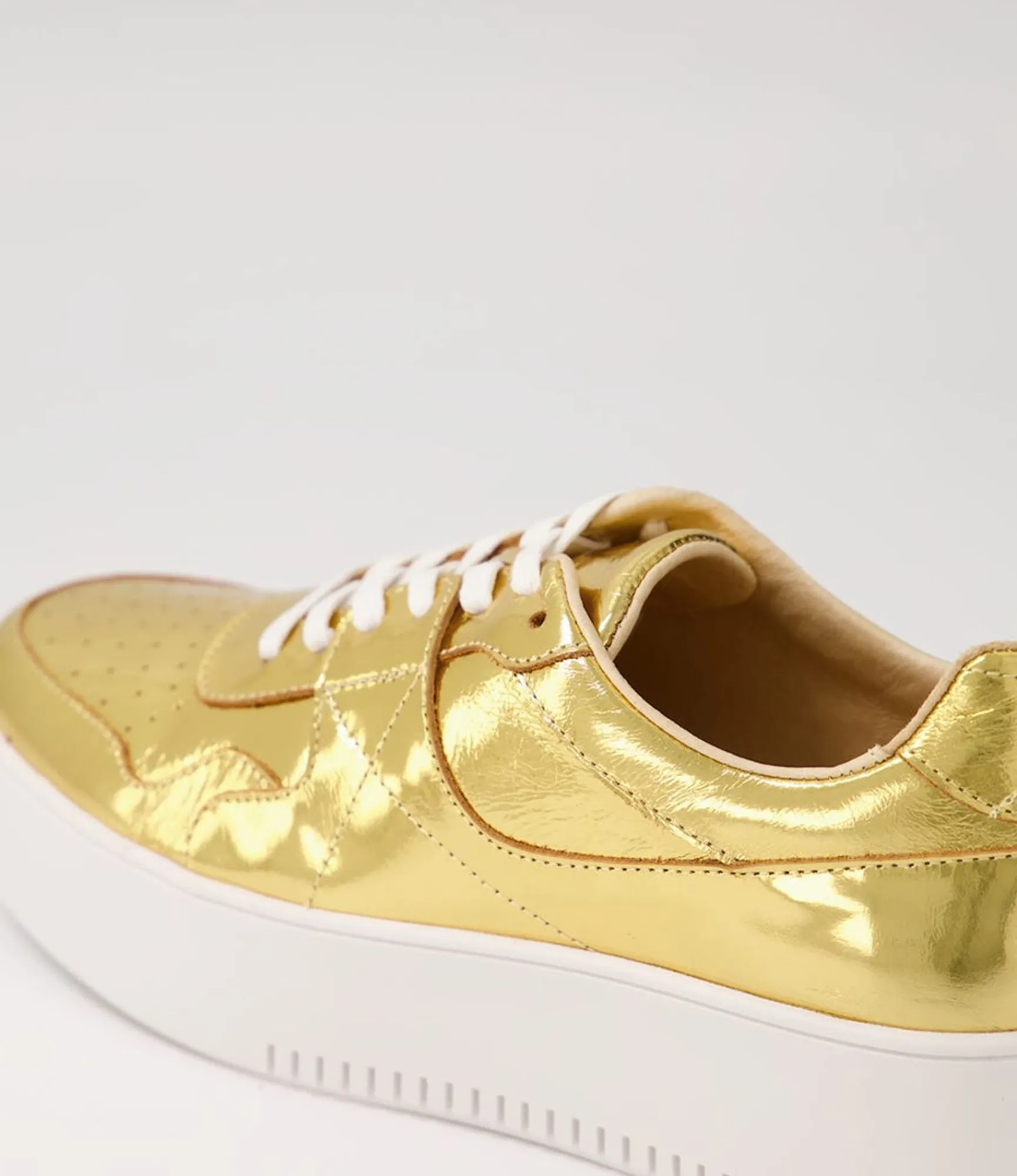 Sale Midas Shoes Wabel Old Gold Shine Leather Sneakers