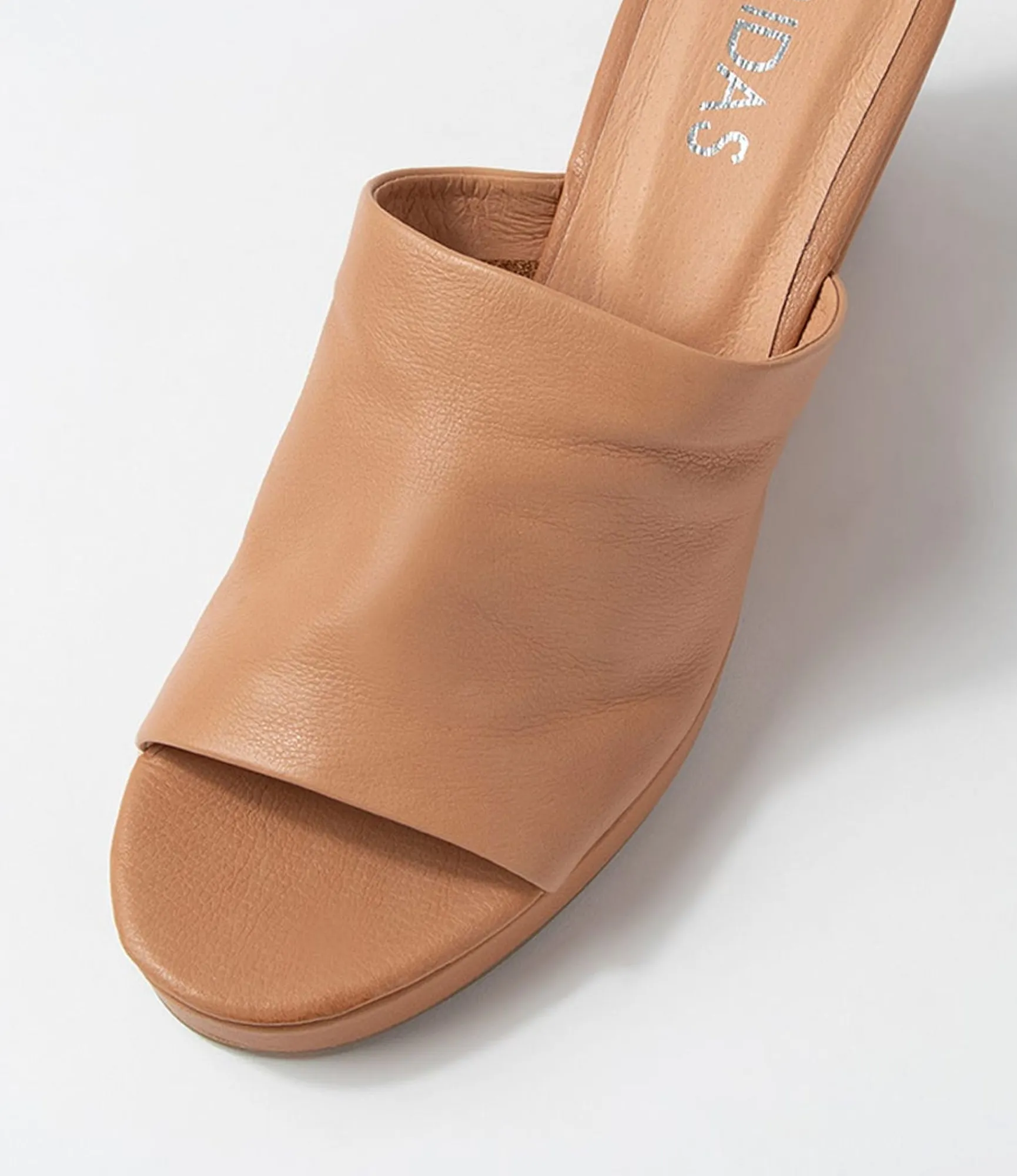 Best Sale Midas Shoes Walli Dark Tan Leather Slides