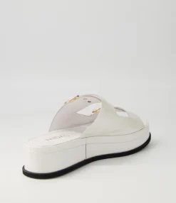 Outlet Midas Shoes Wandery White Wrinkle Patent Sandals