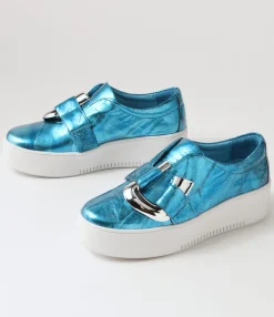 Online Midas Shoes Wayde Blue White Crush Leather Sneakers