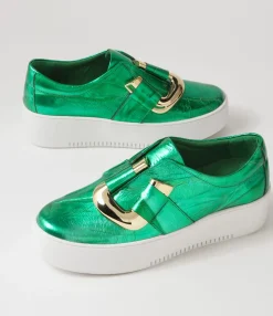 Best Midas Shoes Wayde Emerald Crush Leather Sneakers