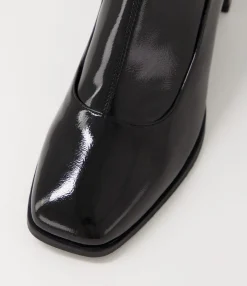 Fashion Midas Shoes Westina Black Stretch Patent Pu Ankle Boots