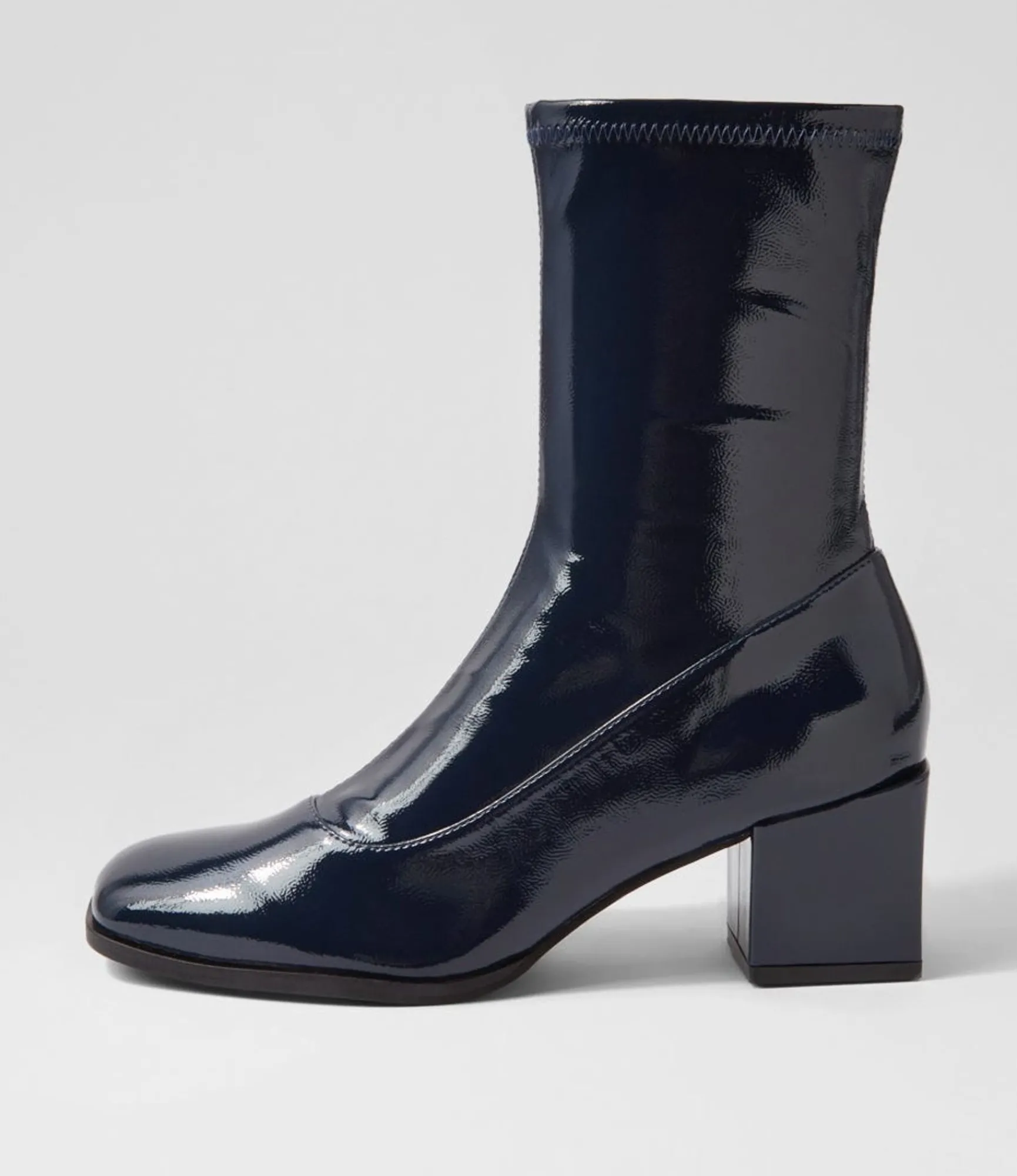 Cheap Midas Shoes Westina Navy Stretch Patent Pu Ankle Boots