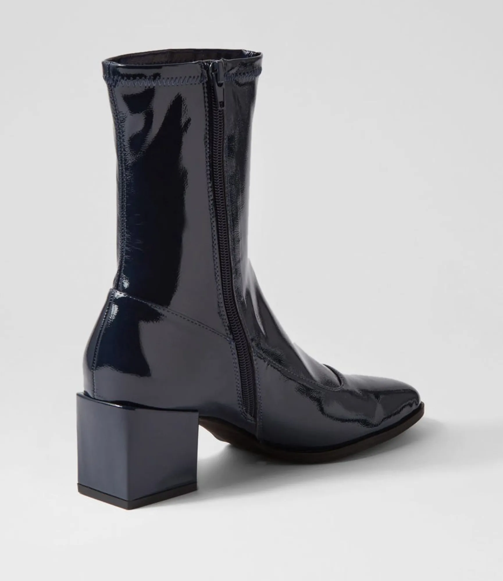 Cheap Midas Shoes Westina Navy Stretch Patent Pu Ankle Boots