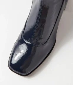 Cheap Midas Shoes Westina Navy Stretch Patent Pu Ankle Boots