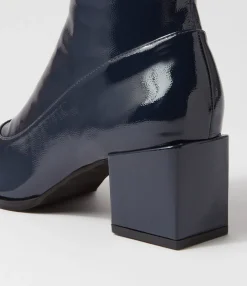 Cheap Midas Shoes Westina Navy Stretch Patent Pu Ankle Boots