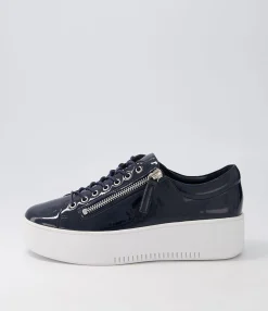 Online Midas Shoes Wether Navy White Patent Leather Sneakers