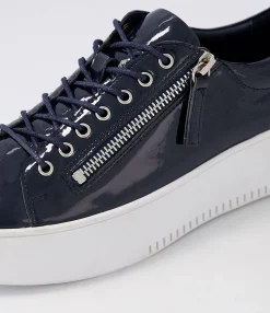 Online Midas Shoes Wether Navy White Patent Leather Sneakers