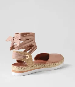 Discount Midas Shoes Willa Cafe Leather Espadrilles