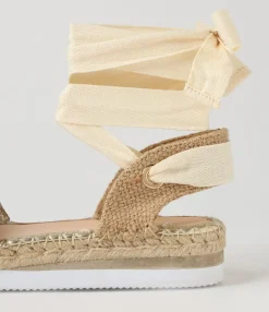 Fashion Midas Shoes Willa Pale Gold Leather Espadrilles